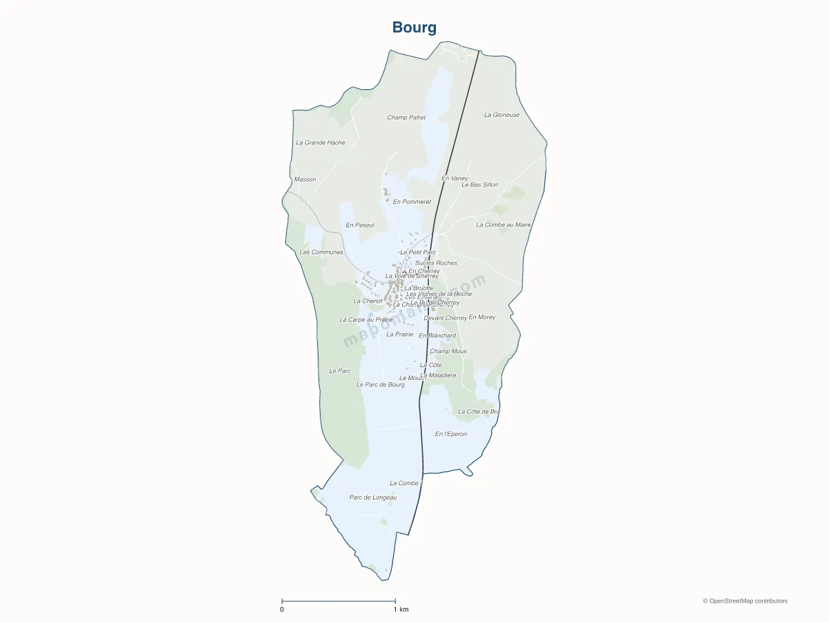 Carte de Bourg à personnaliser