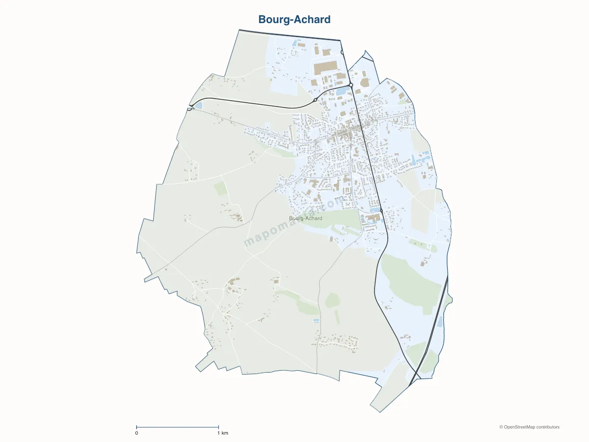 Carte de Bourg-Achard à personnaliser