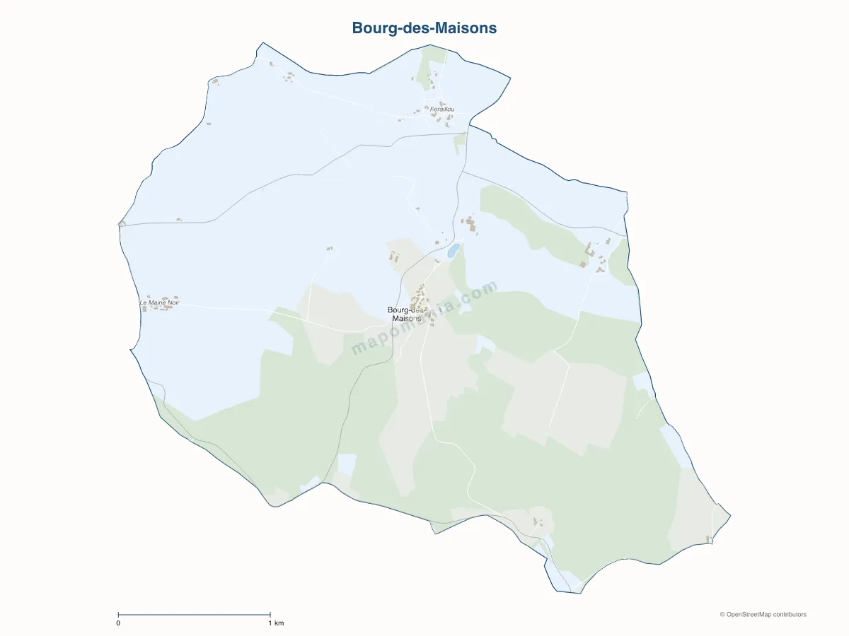 Carte de Bourg-des-Maisons à personnaliser