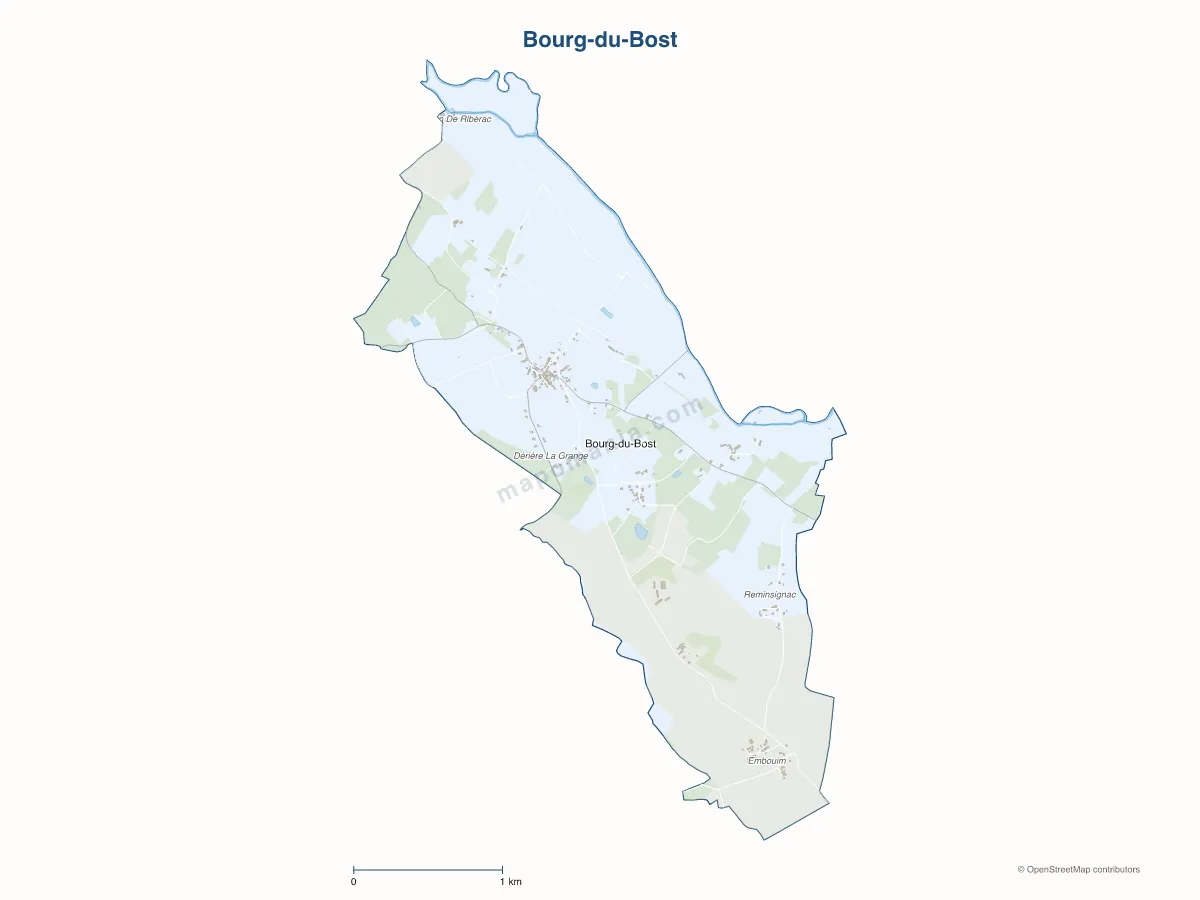 Carte de Bourg-du-Bost à personnaliser