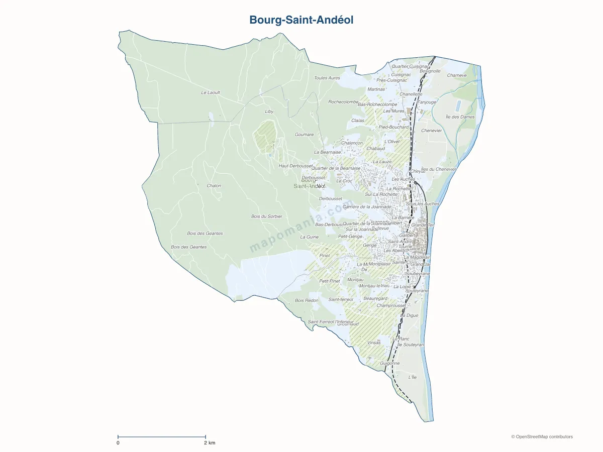 Carte de Bourg-Saint-Andéol à personnaliser