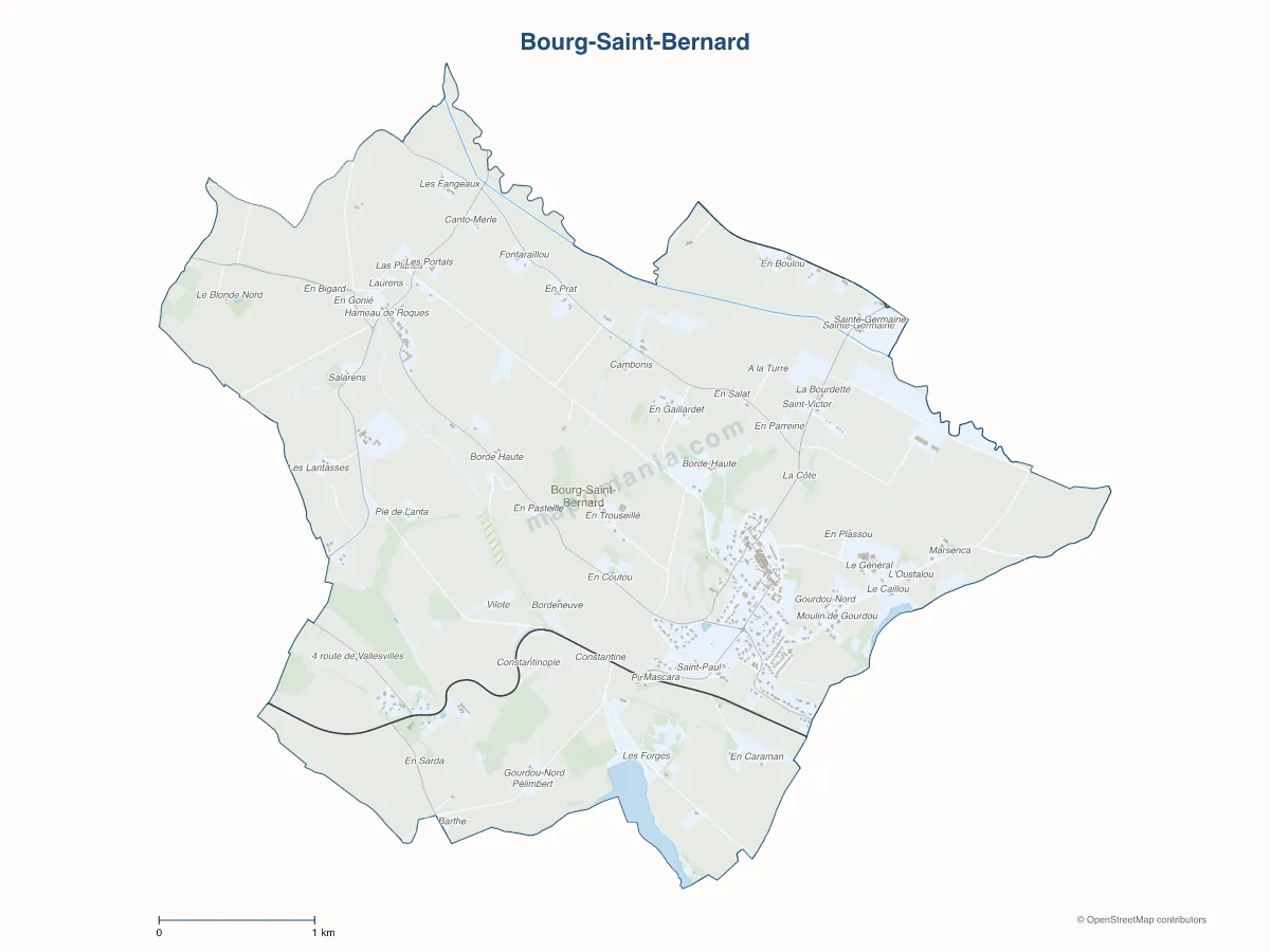 Carte de Bourg-Saint-Bernard à personnaliser