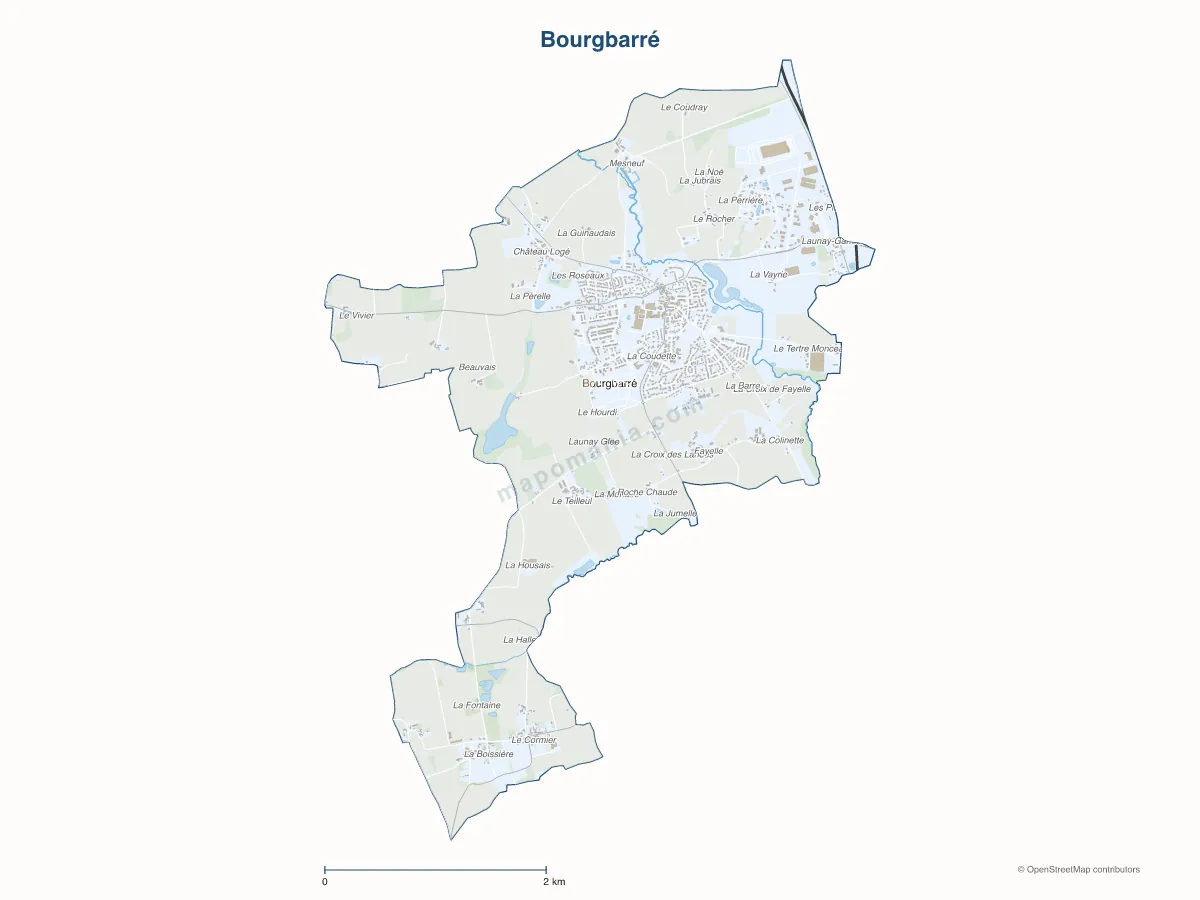 Carte de Bourgbarré à personnaliser
