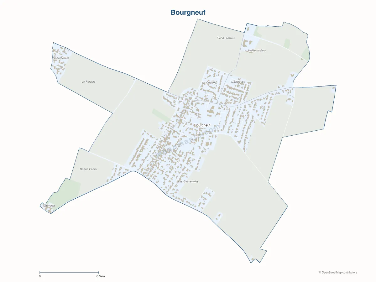 Carte de Bourgneuf à personnaliser