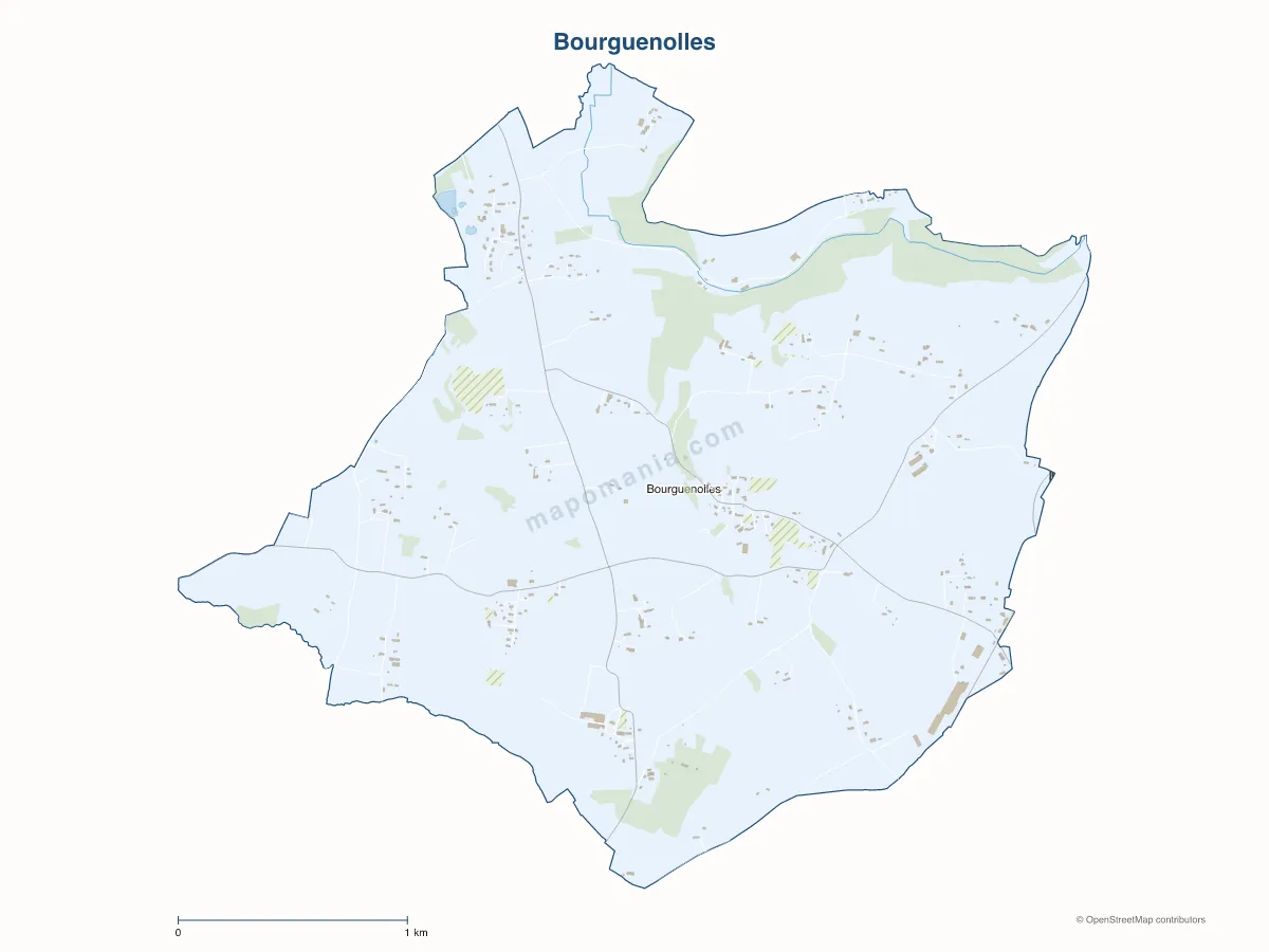 Carte de Bourguenolles à personnaliser
