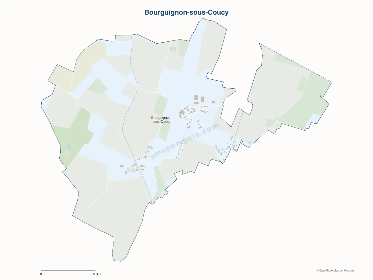 Carte de Bourguignon-sous-Coucy à personnaliser