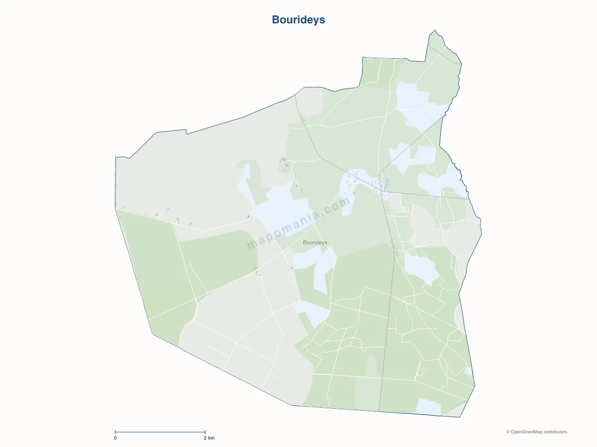 Carte de Bourideys à personnaliser