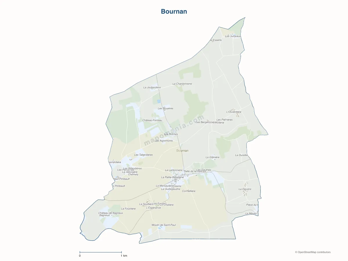 Carte de Bournan à personnaliser