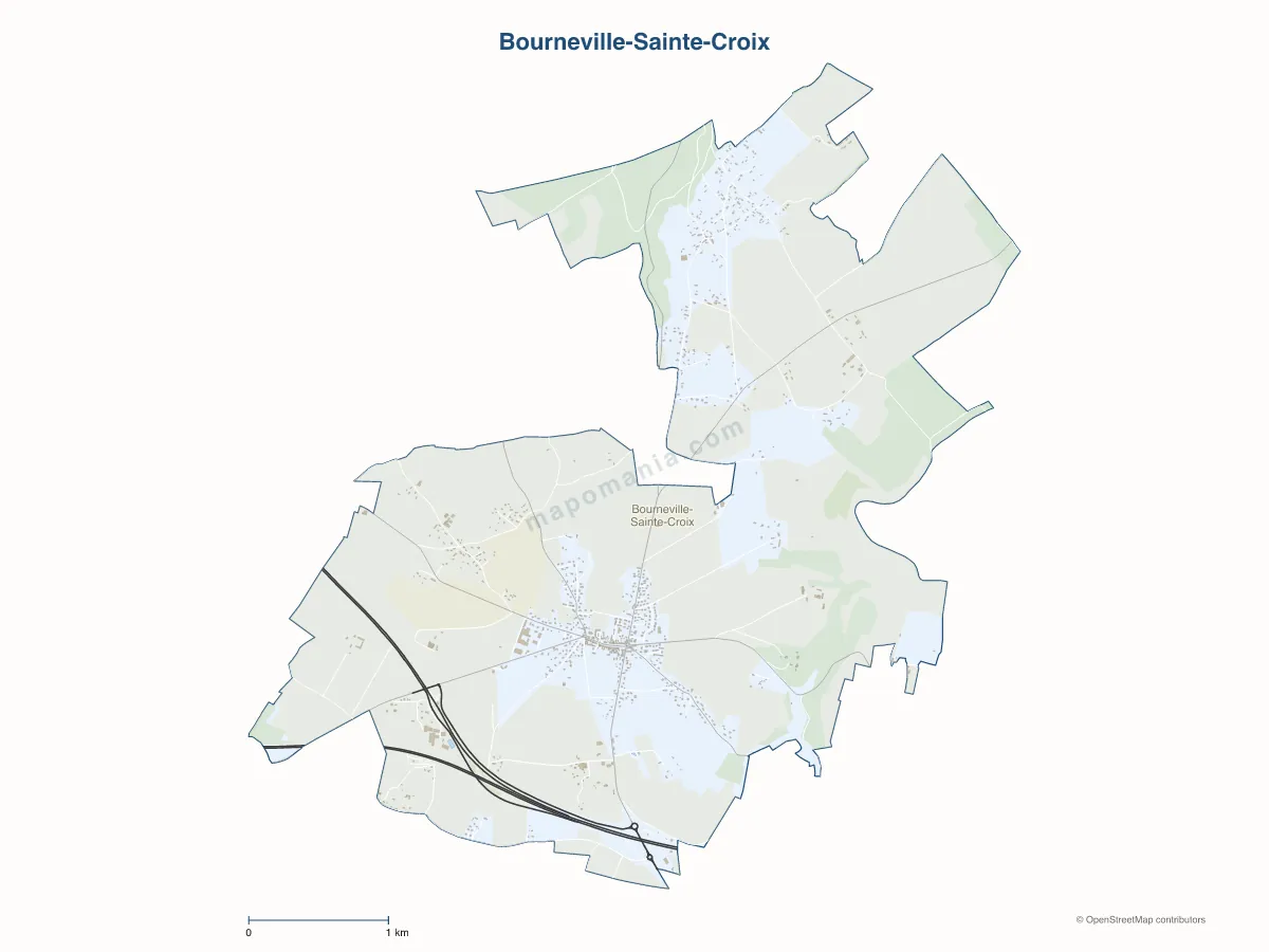 Carte de Bourneville-Sainte-Croix à personnaliser