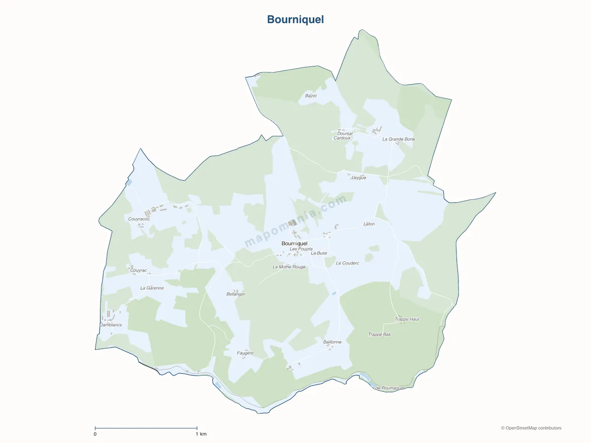 Carte de Bourniquel à personnaliser