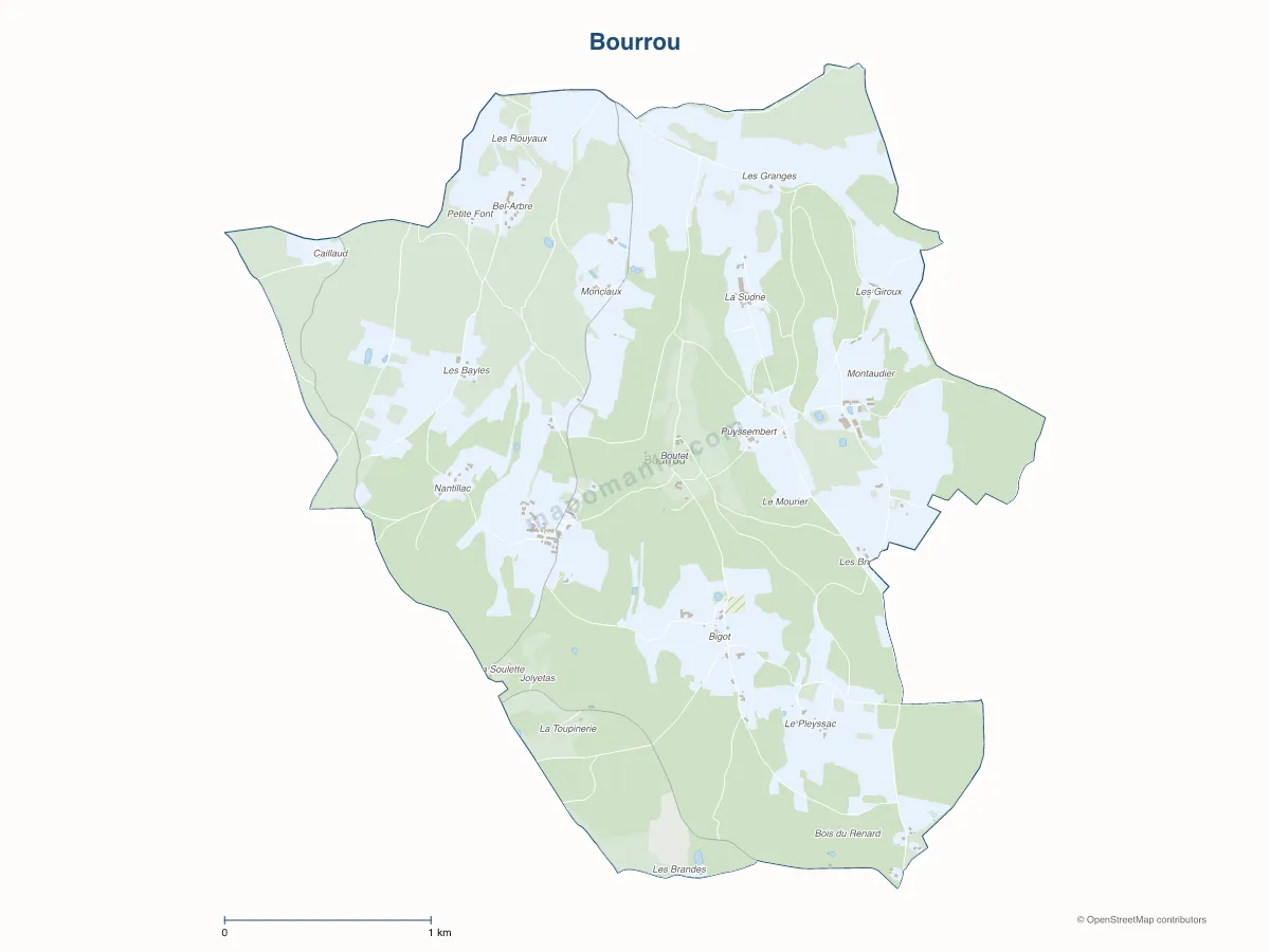 Carte de Bourrou à personnaliser