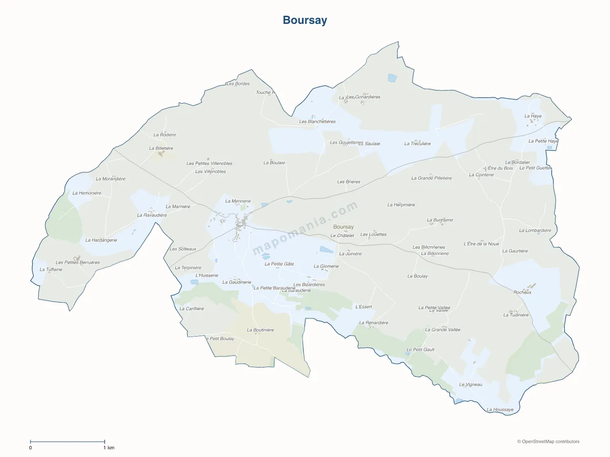 Carte de Boursay à personnaliser