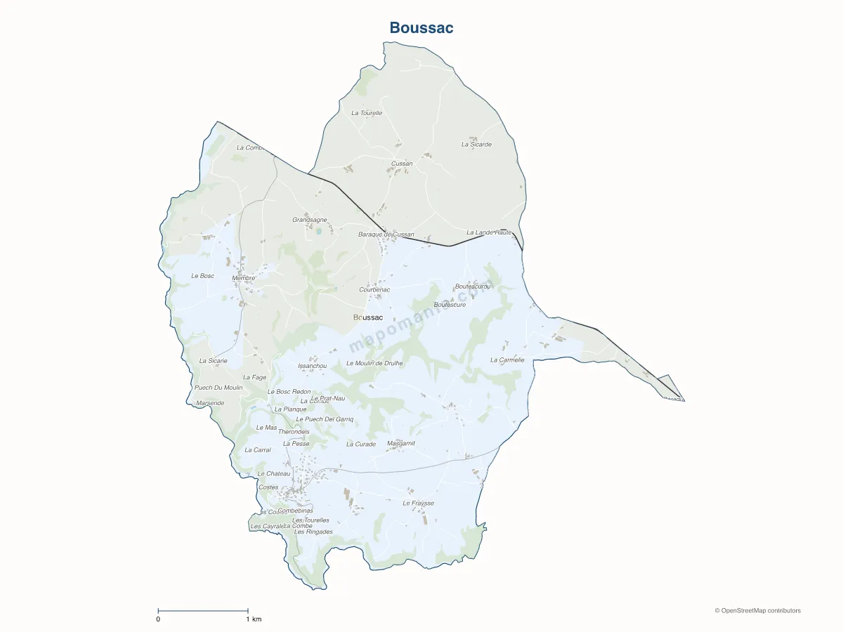 Carte de Boussac à personnaliser