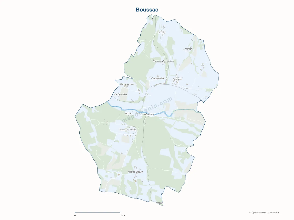 Carte de Boussac à personnaliser