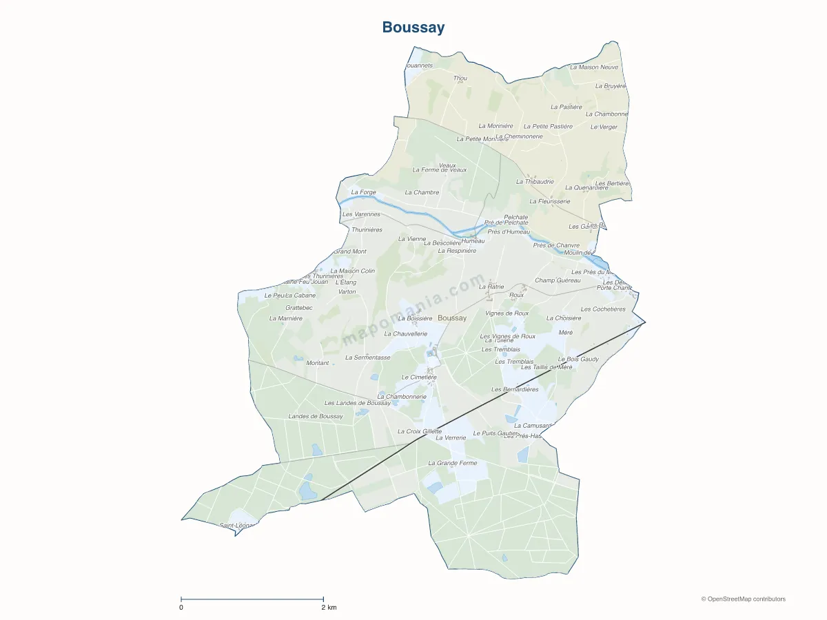 Carte de Boussay à personnaliser