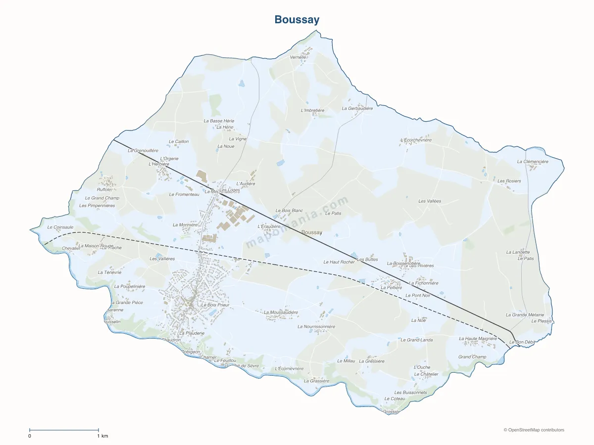 Carte de Boussay à personnaliser