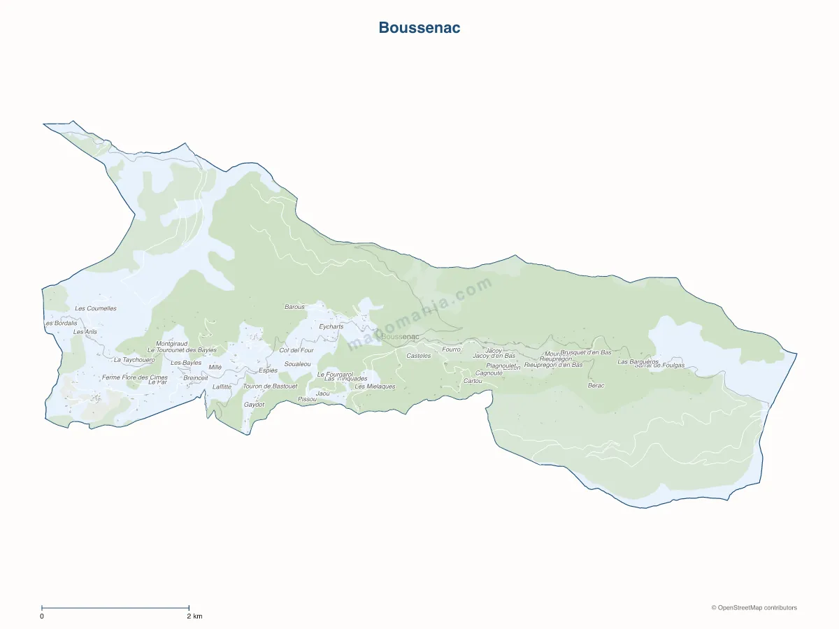 Carte de Boussenac à personnaliser