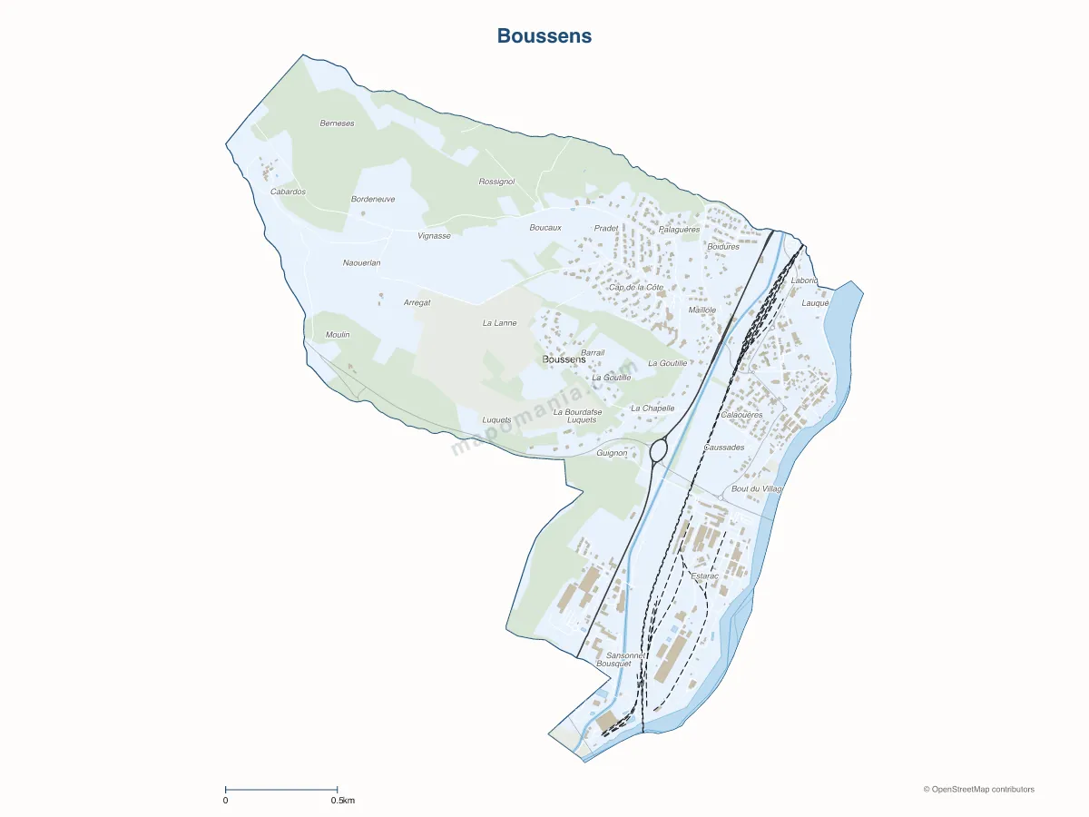 Carte de Boussens à personnaliser