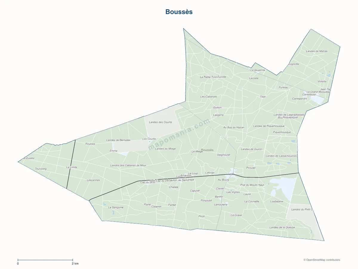 Carte de Boussès à personnaliser
