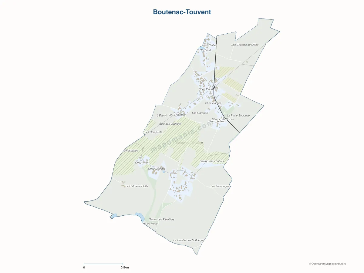Carte de Boutenac-Touvent à personnaliser