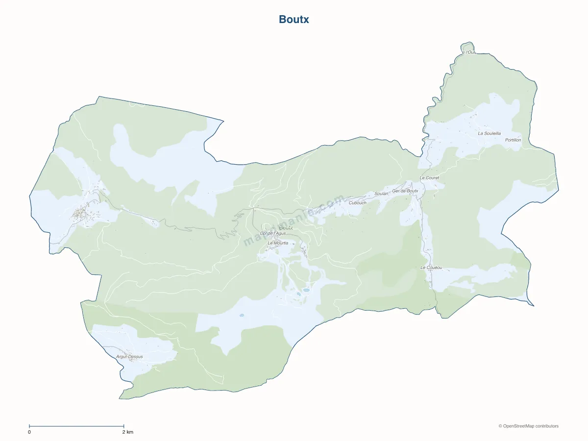 Carte de Boutx à personnaliser