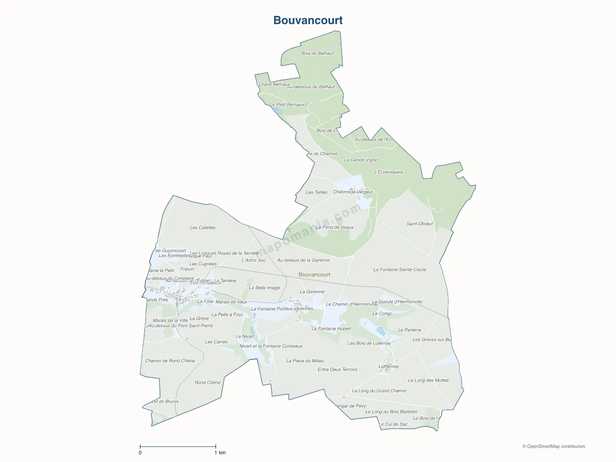 Carte de Bouvancourt à personnaliser
