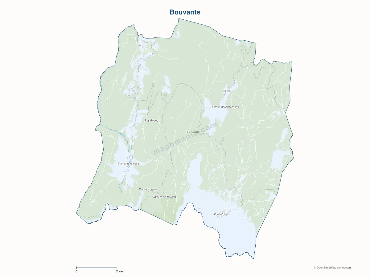 Carte de Bouvante à personnaliser