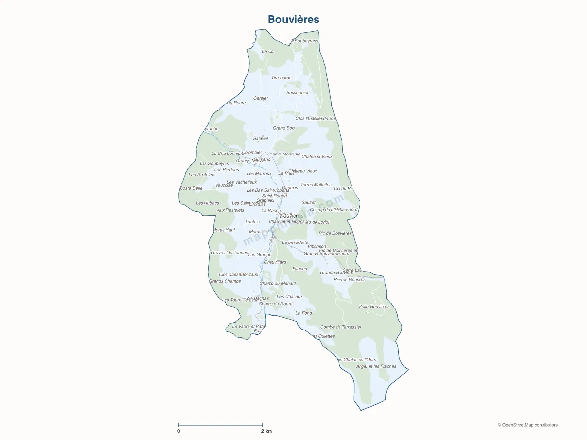 Carte de Bouvières à personnaliser