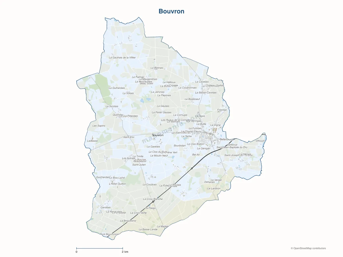 Carte de Bouvron à personnaliser
