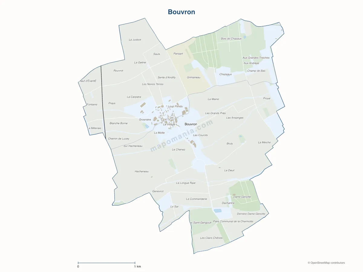 Carte de Bouvron à personnaliser