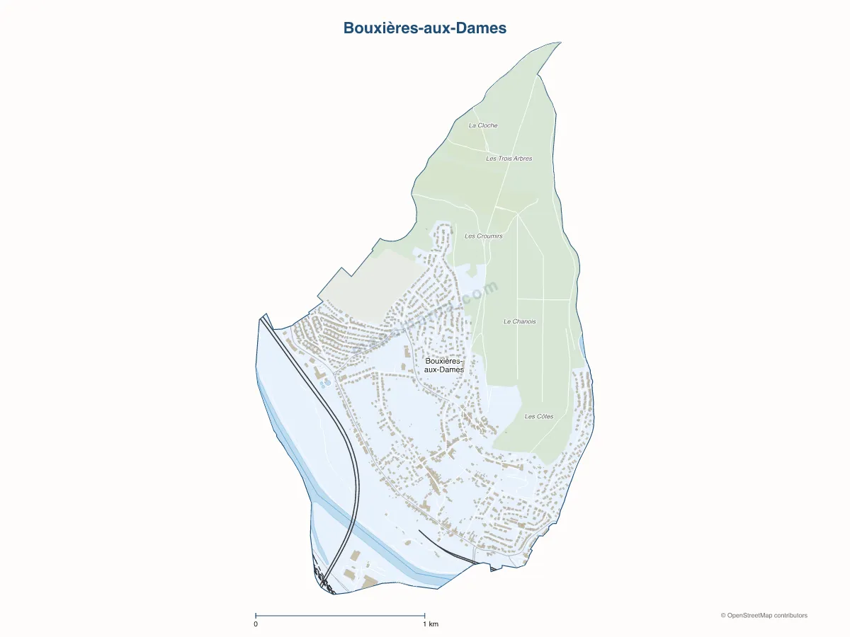Carte de Bouxières-aux-Dames à personnaliser