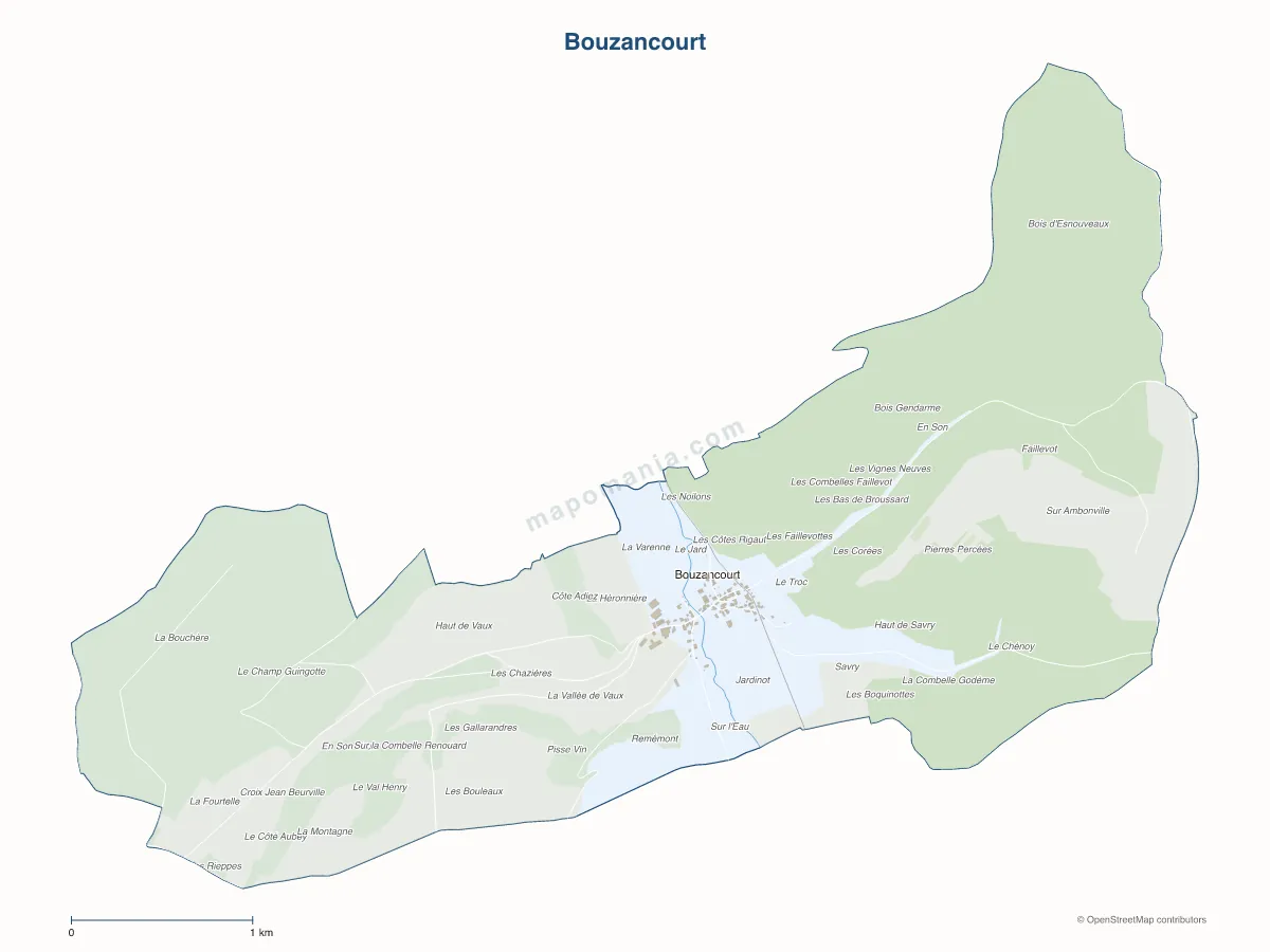 Carte de Bouzancourt à personnaliser