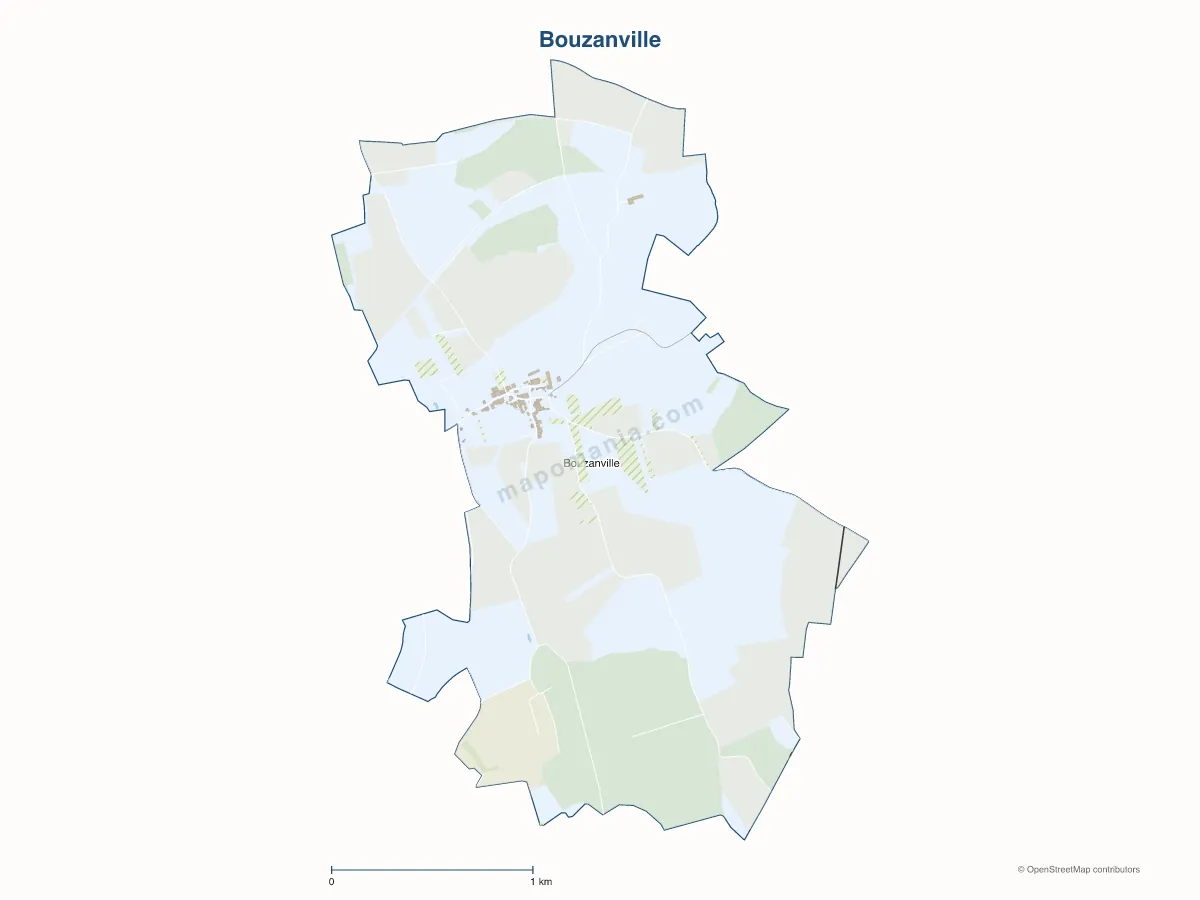 Carte de Bouzanville à personnaliser