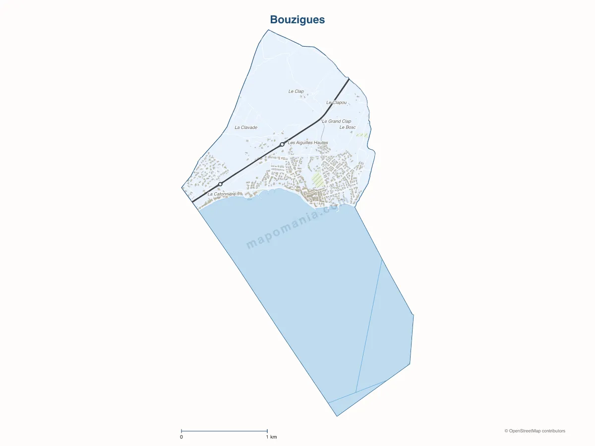 Carte de Bouzigues à personnaliser