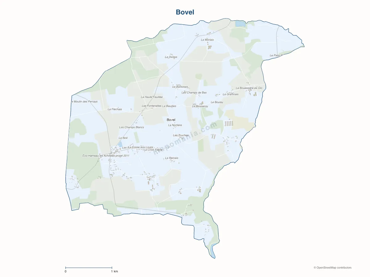 Carte de Bovel à personnaliser