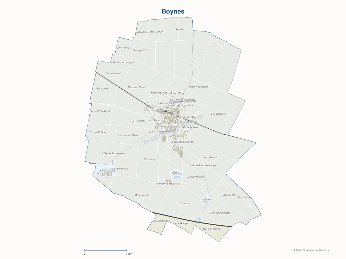 Carte de Boynes à personnaliser