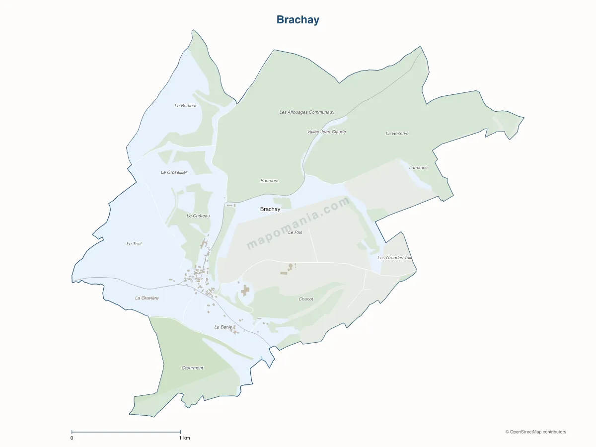 Carte de Brachay à personnaliser
