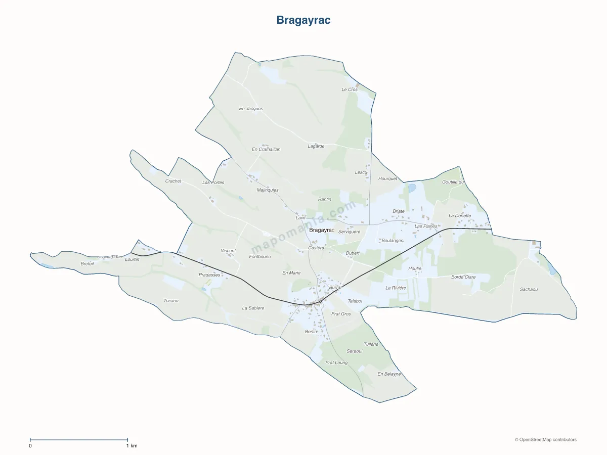Carte de Bragayrac à personnaliser