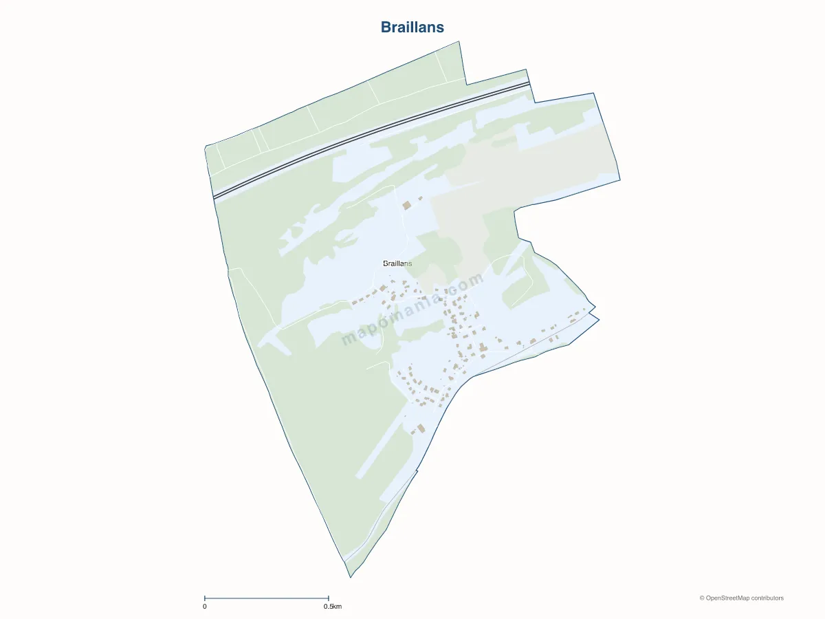 Carte de Braillans à personnaliser