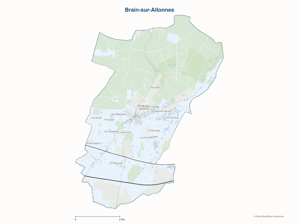 Carte de Brain-sur-Allonnes à personnaliser