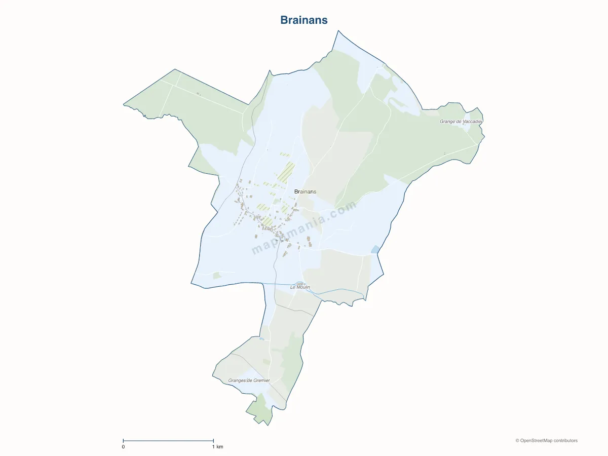 Carte de Brainans à personnaliser