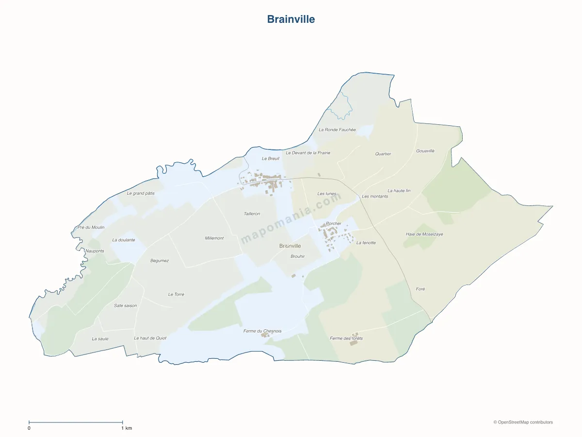 Carte de Brainville à personnaliser