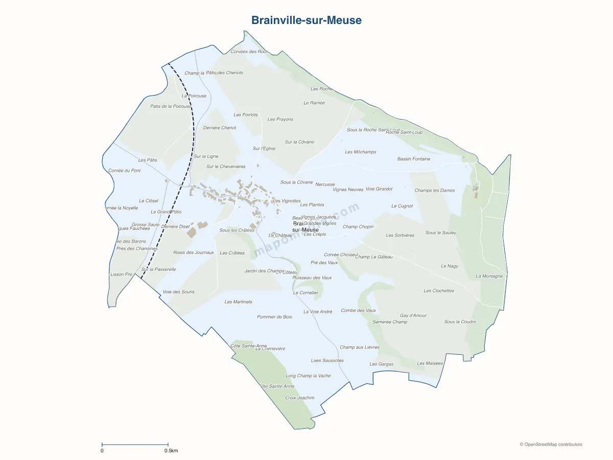 Carte de Brainville-sur-Meuse à personnaliser