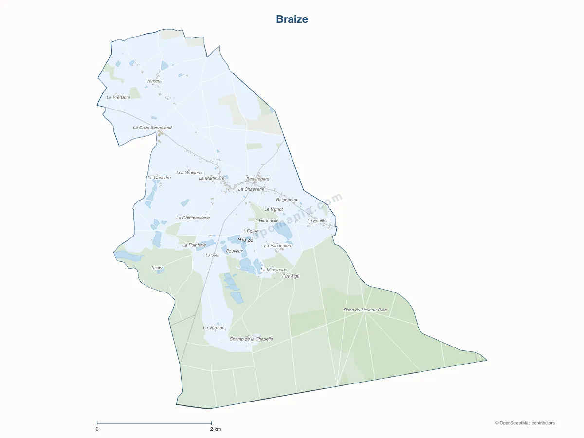 Carte de Braize à personnaliser