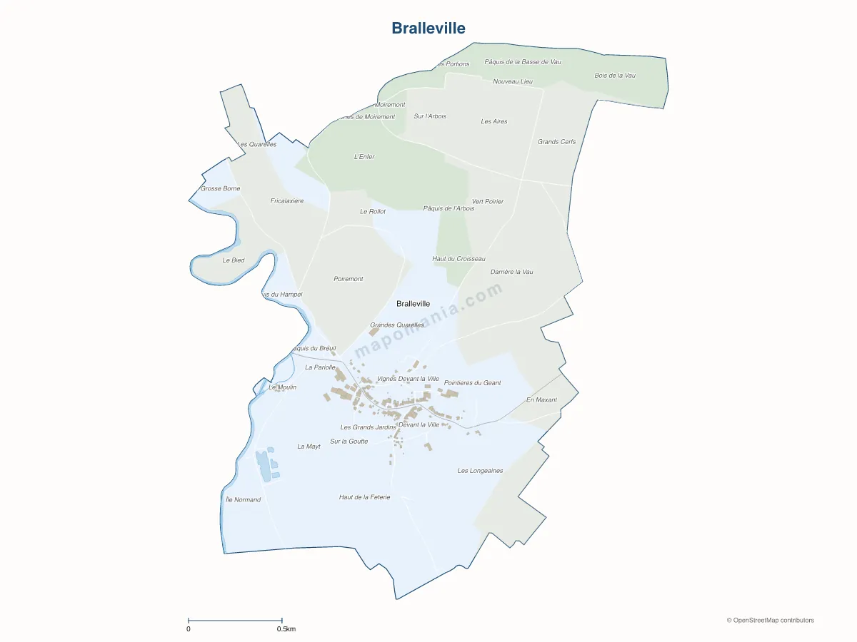 Carte de Bralleville à personnaliser
