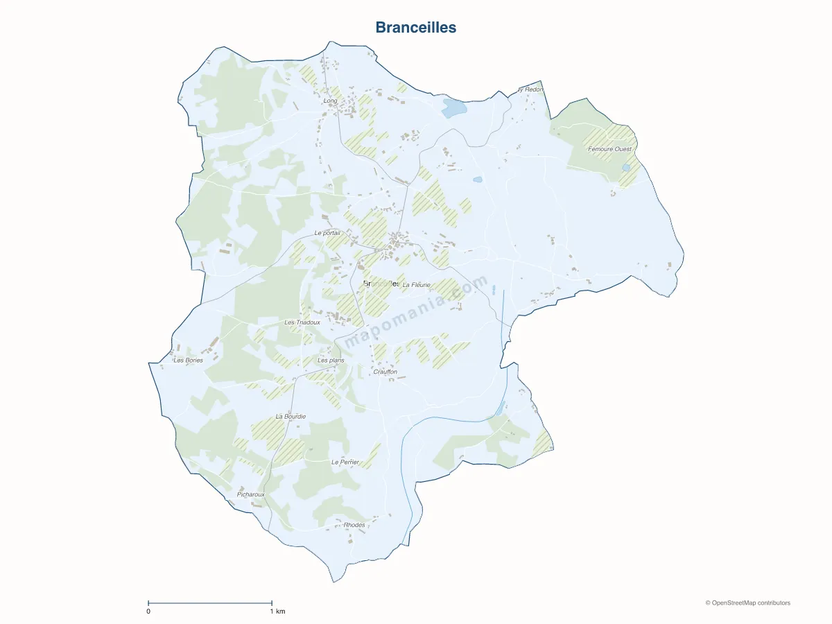 Carte de Branceilles à personnaliser