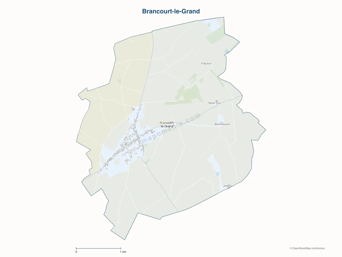 Carte de Brancourt-le-Grand à personnaliser
