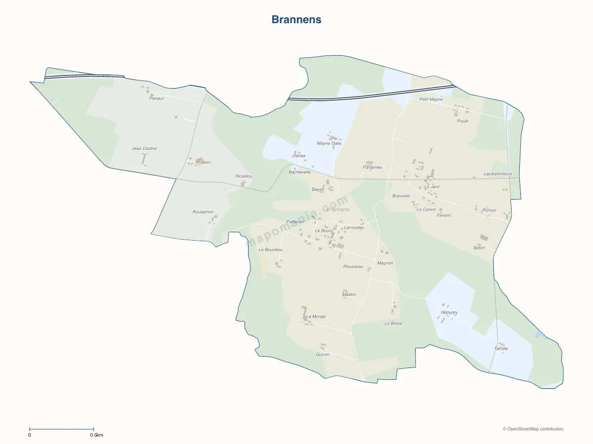 Carte de Brannens à personnaliser