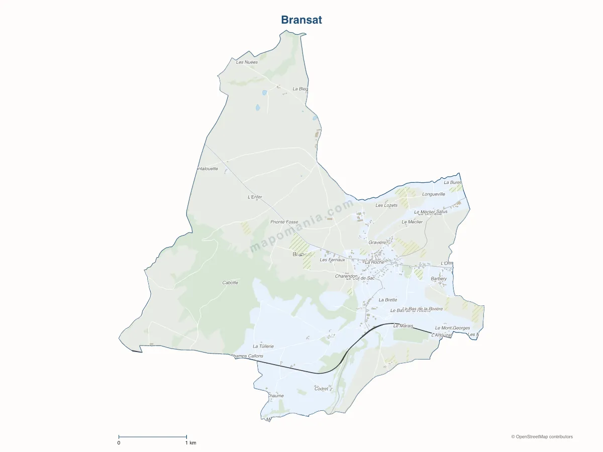 Carte de Bransat à personnaliser