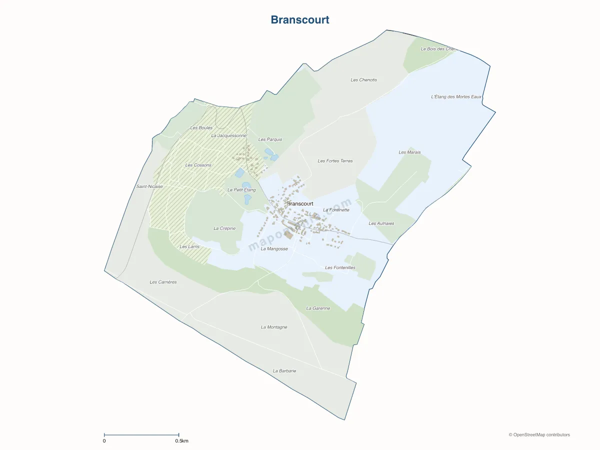 Carte de Branscourt à personnaliser